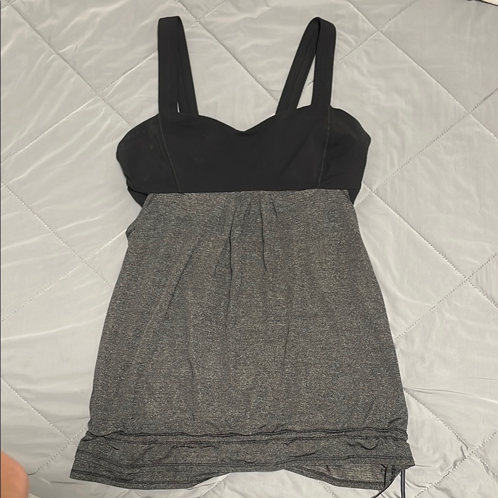 Lululemon Athletica Bustier Style Black and Gray Tank Top